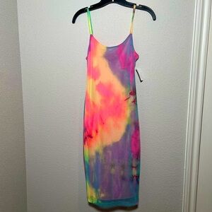 Uptown Spaghetti Strap Tie Dye Multicolored Dress Size Medium